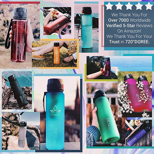 Soft-touching, Fruit Containable, BPA-Free Water Bottle For Sports, Fitness, Outdoor, and University with different size and color by 720°DGREE - Image 4